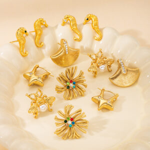 Pendientes de estilo INS, bañados en 18K, no se desvanecen, con un toque elegante y sofisticado