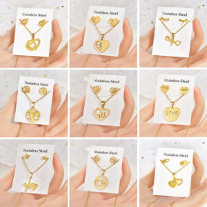 Pendientes de corazón geométrico en acero inoxidable: modernidad y estilo.